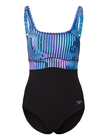 Speedo Womens Shaping Contoureclipse Printed 1 Piece - Black - 42
