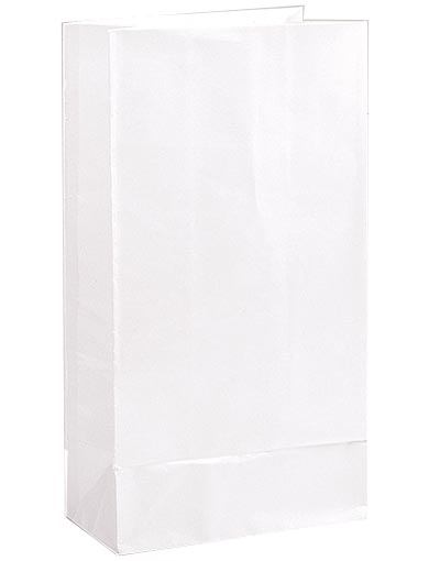 Unique 12 stk Hvite Godteposer i Papir 59011