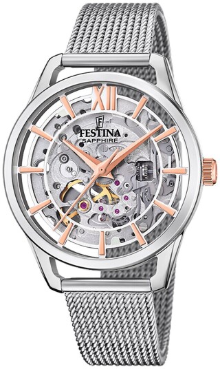 Festina Dameklokke F20627 1 Classic Skjelettkuttet/Stål Ø35.5 mm