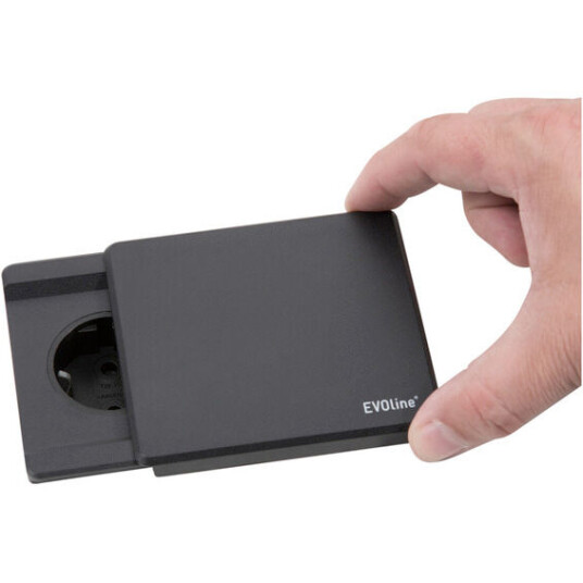 Evoline Square80 Sort. 1x stikk 230V og 1x USB lader 1000mA - 1504323