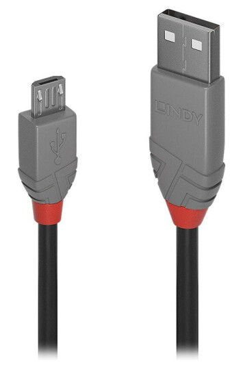 Lindy 5m USB 2.0 Micro-USB B Kabel - Sort/Grå