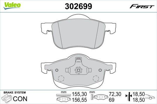 Bremseklosser VALEO 302699