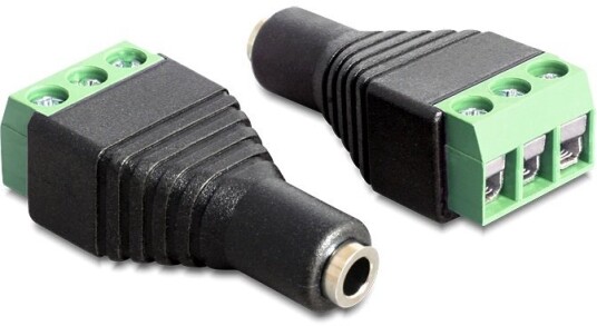 DeLOCK 3,5mm stereo til 3-pin terminalblokk Adapter Svart