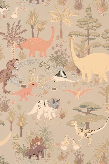Majvillan Tapet Dinosaur Vibes Soft Green