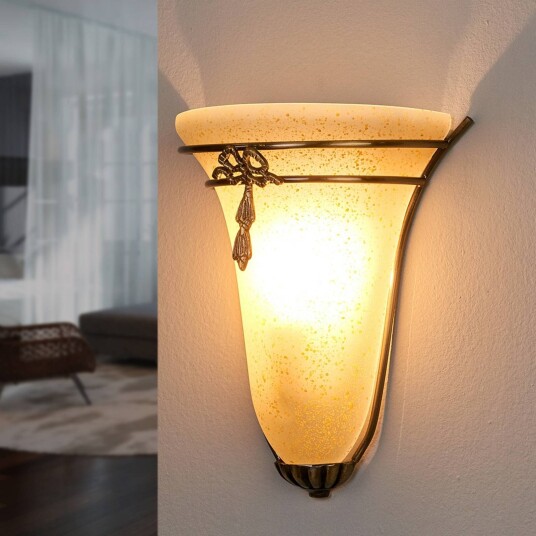 Searchlight Vegglampe Ascana dimbar Bronse / messing Stue / spisestue Metall Antikk