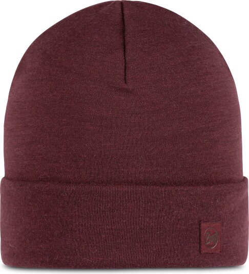 Buff Merino Heavyweight Beanie Solid Garnet, One Size