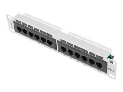 Lanberg Ppu6-9012-S Koblingspanel Rackmonterbar Cat 6 Utp Rj-45 X 12 Ral 7035 Grå 1U 10"