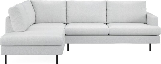 Menard Compact 4 seters Venstrevendt L formet Sjeselongsofa i Stoff Lys grå