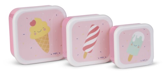 SARO Baby Set of 3 Lunch Boxes Pink