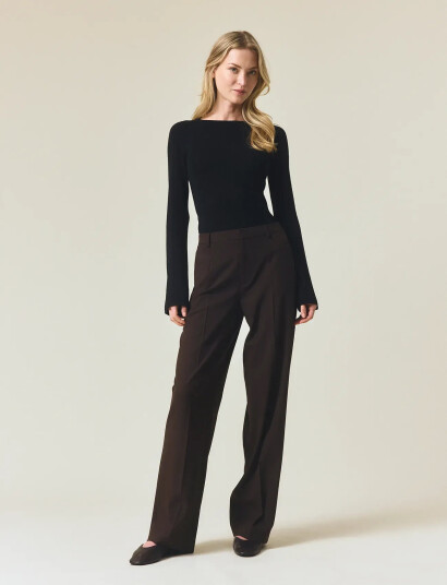 Lexington Clothing Classic Tailored Wide Pants - Brown - XL