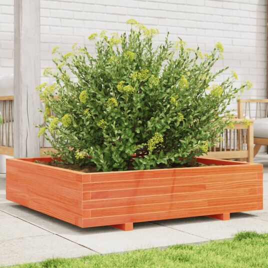 Plantekasse voksbrun 100x100x26,5 cm heltre furu