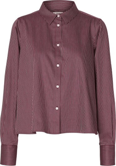 Selected Slwromie Ls Relaxed Shirt TAWNY PORT 38