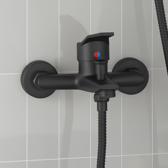 vidaXL Dusjblandebatteri Svart G 1/2 Tommer