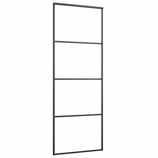vidaXL Skyvedør med monteringssett svart 76x205 cm ESG-glass