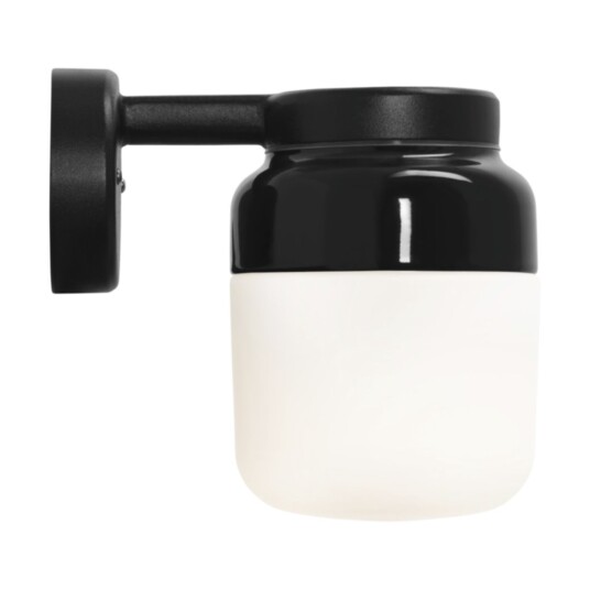 Ohm Wall Vegglampe LED E27 Svart 140/205 Opalglass IP44