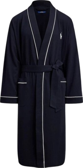 Polo Ralph Lauren Cotton-Blend Jersey Robe - Navy - L/XL