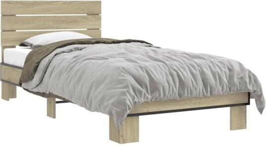 Sengeramme sonoma eik 100x200 cm konstruert tre og metall 8721102447167
