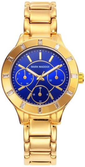 Mark Maddox Dameklokke MM7008 37 Classic Blå/Stål Ø32 mm