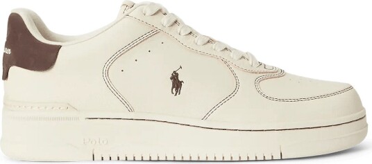 Polo Ralph Lauren Masters Court Leather Sneaker ECRU/DARK BROWN 45