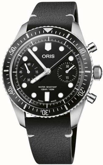 Oris Herreklokke 01 771 7791 4054 07 6 20 01 Divers Sort/Lær Ø40 mm Oris Herreklokke 01 771 7791 4054 07 6 20 01 Divers Sort/Lær Ø40 mm