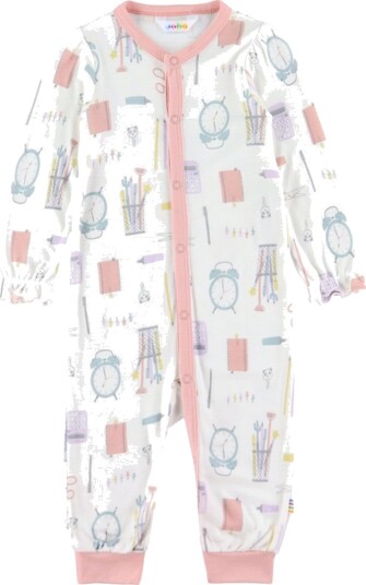 Joha Nattdrakt Viskose/Bambus Off White m. Trykk Joha 80 Nattdrakt Hvit Rosa