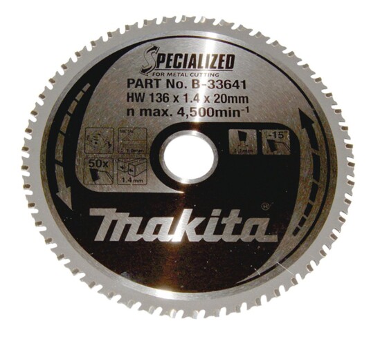 Makita B-33641 Sirkelsagblad 136 mm for Metall med 50 Tenner