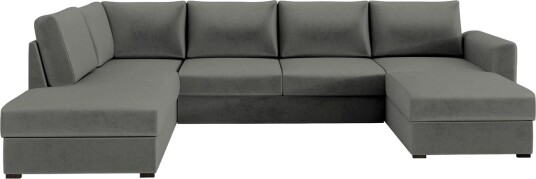 Taberk Sofa med Sjeselong og Divan 4 seter   Grå