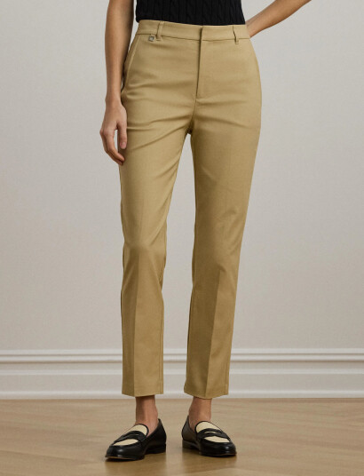 Lauren Ralph Lauren Double-Faced Stretch Cotton Pant - Beige - 44