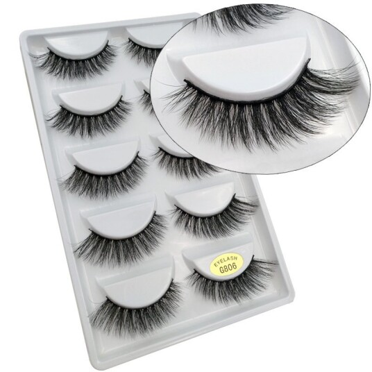 5 par falske øyevipper 3D faux mink G806 5 par falske øyevipper 3D faux mink G806
