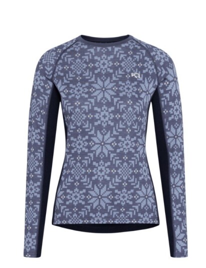 Kari Traa Edith Long Sleeve Ull Dame Moon Dusty Midtone Blue XS