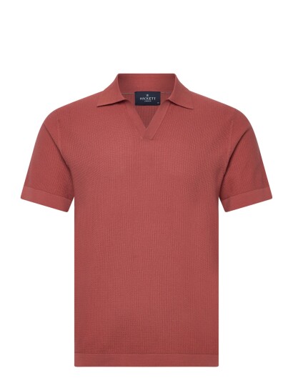 Hackett London Riviera Knit Ss Polo Red S