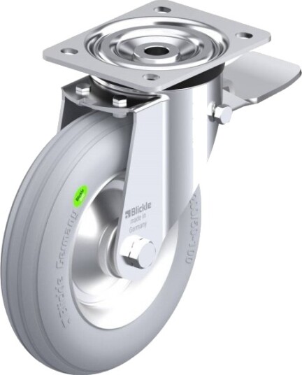 Blickle 849921 L-Vw 202R-St-Sg Styrehjul Med Brems, Hjuldiameter 200 Mm, Bæreevne Maks. 100 Kg, 1 Stk