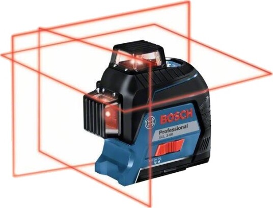Bosch Linjelaser Gll 3-80 Professional I Transportkoffert Med 4 Batterier (Aa), Lasermålplate Bosch Linjelaser Gll 3-80 Professional I Transportkoffert Med 4 Batterier (Aa), Lasermålplate