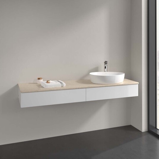 Villeroy & Boch Antao Servantskap med 2 skuffer 160x50x19 cm m/lys Hvit Blank/Crème