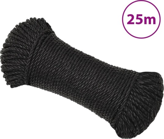  Arbeidstau svart 3 mm 25 m polypropylen