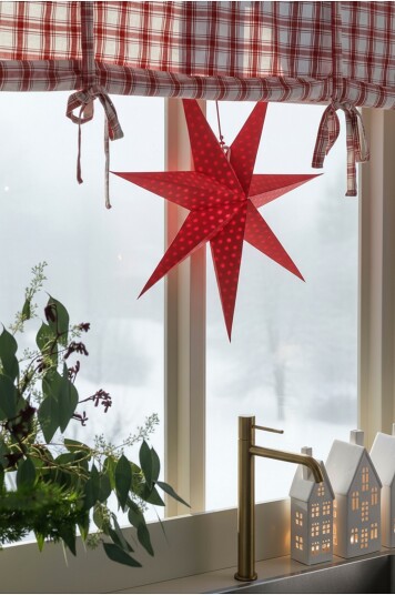 Star Trading   Paperstar Cloud dot 60cm med ledning   Rød