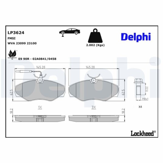 Bremseklosser DELPHI LP3624