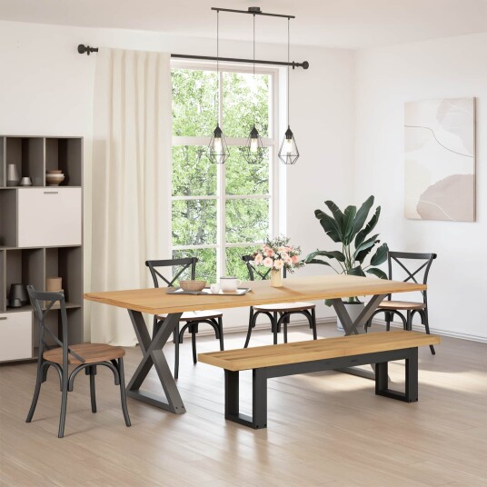 vidaXL Spisebenk NOAIN 160 x 41 x 45 cm Massiv furu Naturlig vidaXL Spisebenk NOAIN 160 x 41 x 45 cm Massiv furu Naturlig