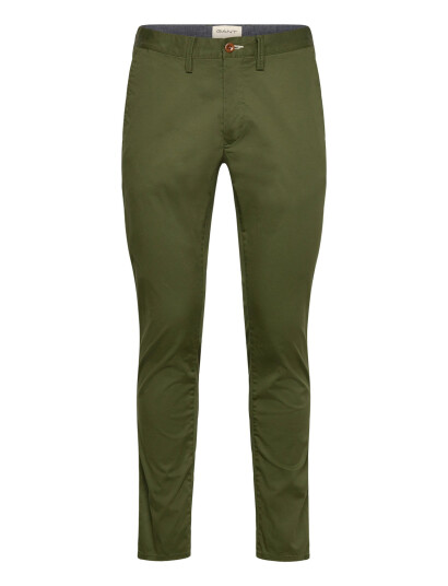 GANT Slim Twill Chinos - Khaki green - 36 x 32