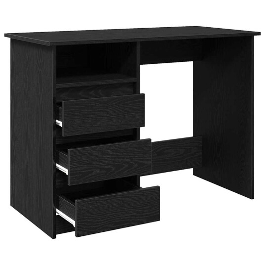 Skrivebord svart 102x50x75 cm konstruert tre