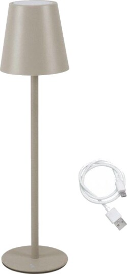 Beper P207ILI205 Oppladbar bordlampe   3W 7x7x28cm   Beige