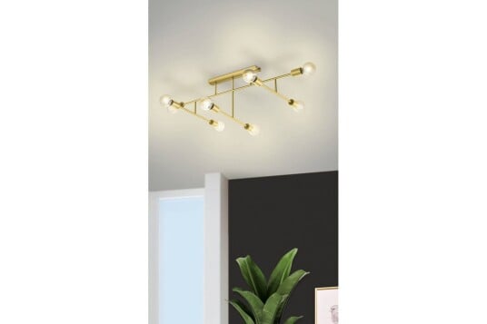 Taklampe Eglo Belsiana 1 med 8 Lamper   Messing