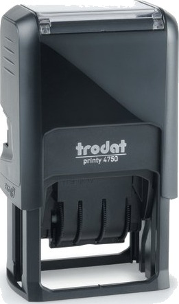 Trodat Trodat 141349 Blekkgjør Seg Selv Tekst /Datostempel Gummi 23 X 40 Mm Sort Rustfritt Stål Blå/Rød
