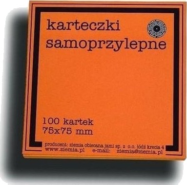 Det Lovede Land Ziemia Obiecana Selvklebende Notatlapper Fluo 75×75 Mm 100K Oransje