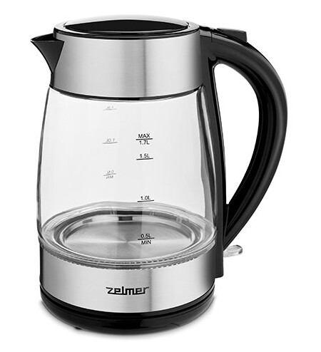 Zelmer Zck8011 1,7 L 2200 W Sort Rustfritt Stål Glass Vannivåindikator Zelmer Zck8011 1,7 L 2200 W Sort Rustfritt Stål Glass Vannivåindikator