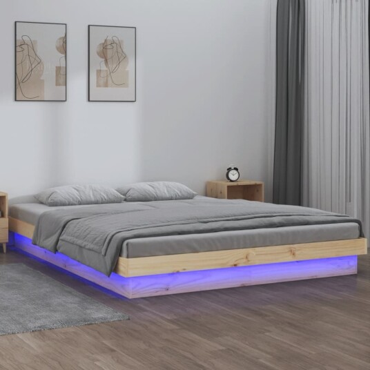 Sengeramme med LED 140x190 cm heltre Sengeramme med LED 140x190 cm heltre