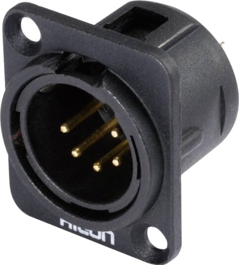 Hicon Hi X5dm G Xlr Hann Flenskontakt Poltall: 5 Sort 1 Stk