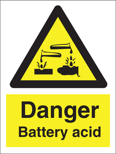 Jo Safety Danger Battery acid Rigid plast R NM 200 x 150 mm IMO 107046RNM