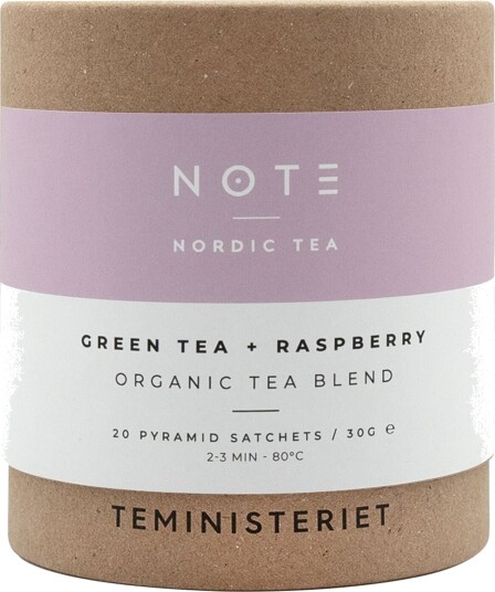 Teministeriet Note Grøn Te Bringebær Ø 20 teposer