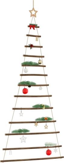 Hengende juletre med toppstjerne 86x180 cm naturlig gren